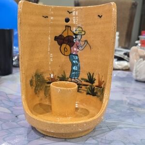 Handcrafted El Salvadorian Ceramic Wall Sconce- Tan By Jes Co